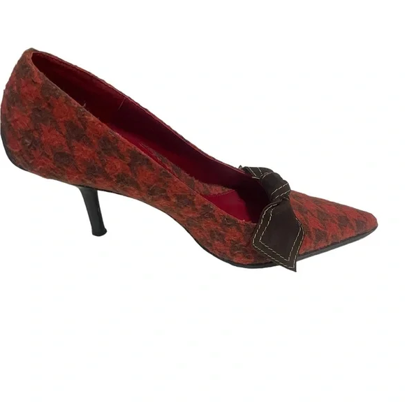 Sam Edelman, Red and Brown Women's Heels, Tweed, Size 9.5 - Picture 6 of 9